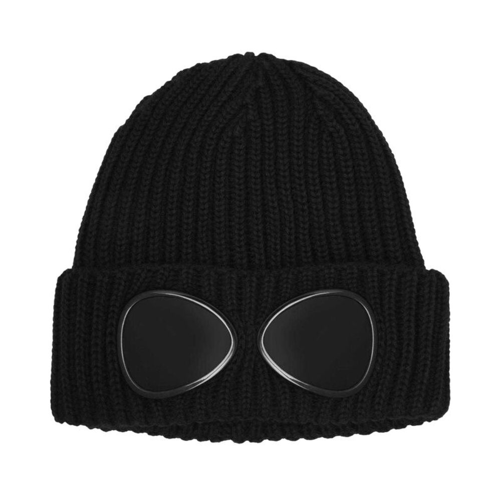 C.P. Company Boys Goggles Ribbed Winter Beanie / Black